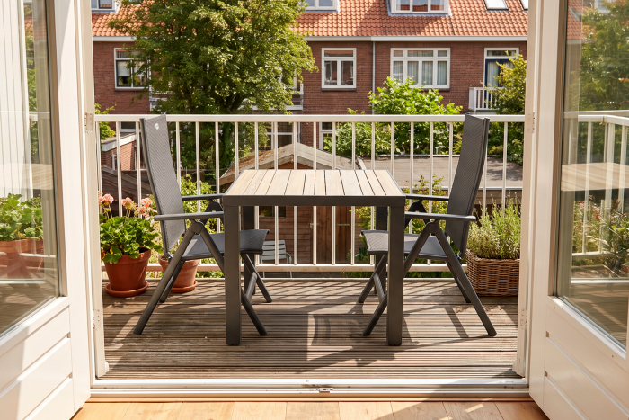 Hartman Napoli/Nola verstelbare tuinset 90x90 cm. - Antraciet/Houtlook