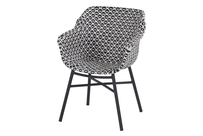 Hartman Delphine dining tuinstoel - Zwart/Wit