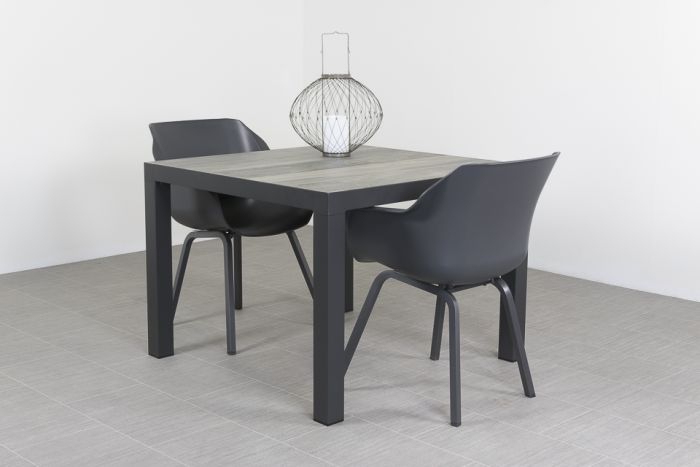 Sophie Element/Kings 2-persoons 100x100 cm. dining tuinset - Antraciet