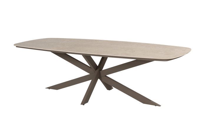 4 Seasons Nevada low dining - keramisch Deens ovale tuintafel 250x105 cm. - Terre