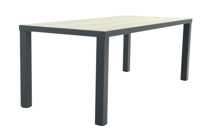 Nola tuintafel 210x90 cm. - Antraciet/Houtlook - 6 persoons
