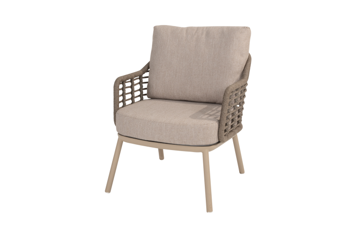 Taste Puglia rope low dining tuinstoel - Latte