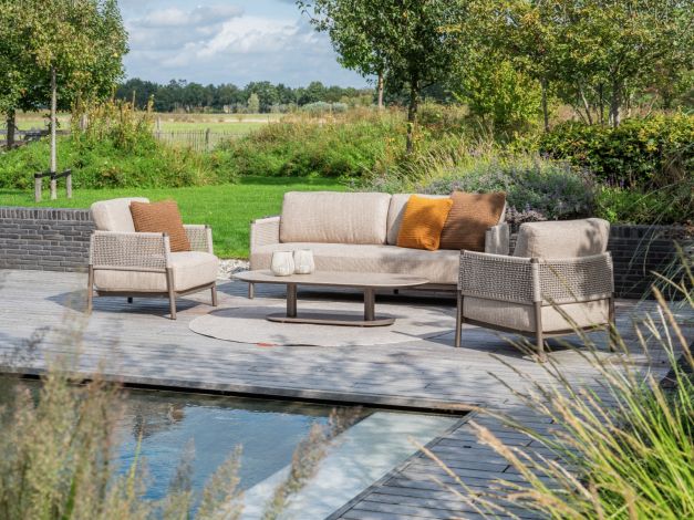 4SO Savanne/Boaz stoel-bank loungeset met ovale loungetafel - Terre