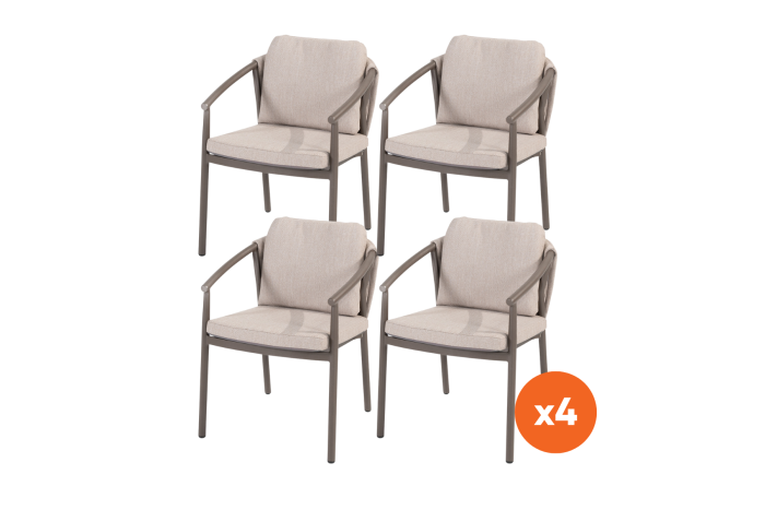Set van 4 - Taste Barolo dining tuinstoel - Terre