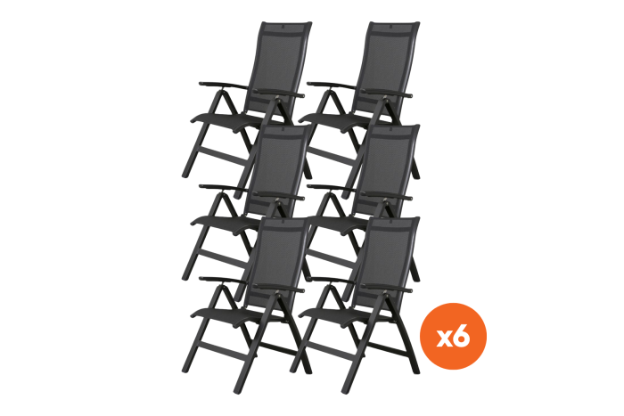 Set van 6 - Kettler Altura Curve aluminium standenstoel