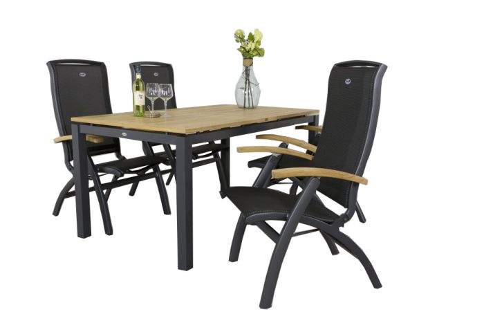Hartman Da Vinci/Sonata 4-persoons verstelbare tuinset 160x90 cm. - Teak