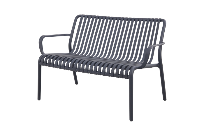 Stripe loungebank 2-zits - antraciet