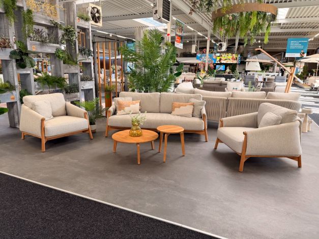 Suns Bellano loungeset Natural Gravel/Teak (5-delig) - SHOWMODEL DUIVEN