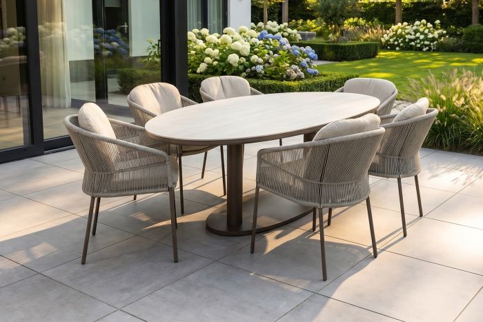 Taste Florence/Lecce organische tuinset voor 6 personen 240x120 cm. - Terre