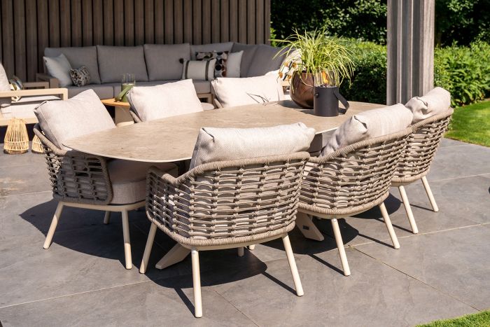 Taste Puglia/Nevada low dining tuinset (7-delig) - Latte