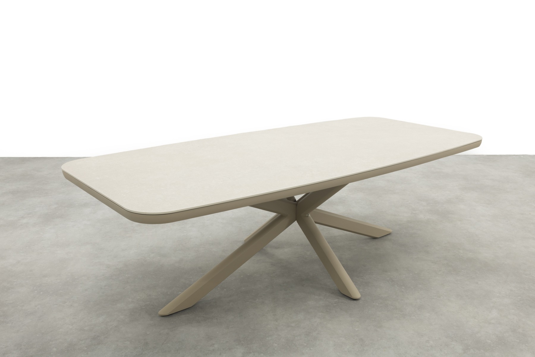Atmos/Soreno deens ovale stapelbare tuinset 240x110 cm. - Latte