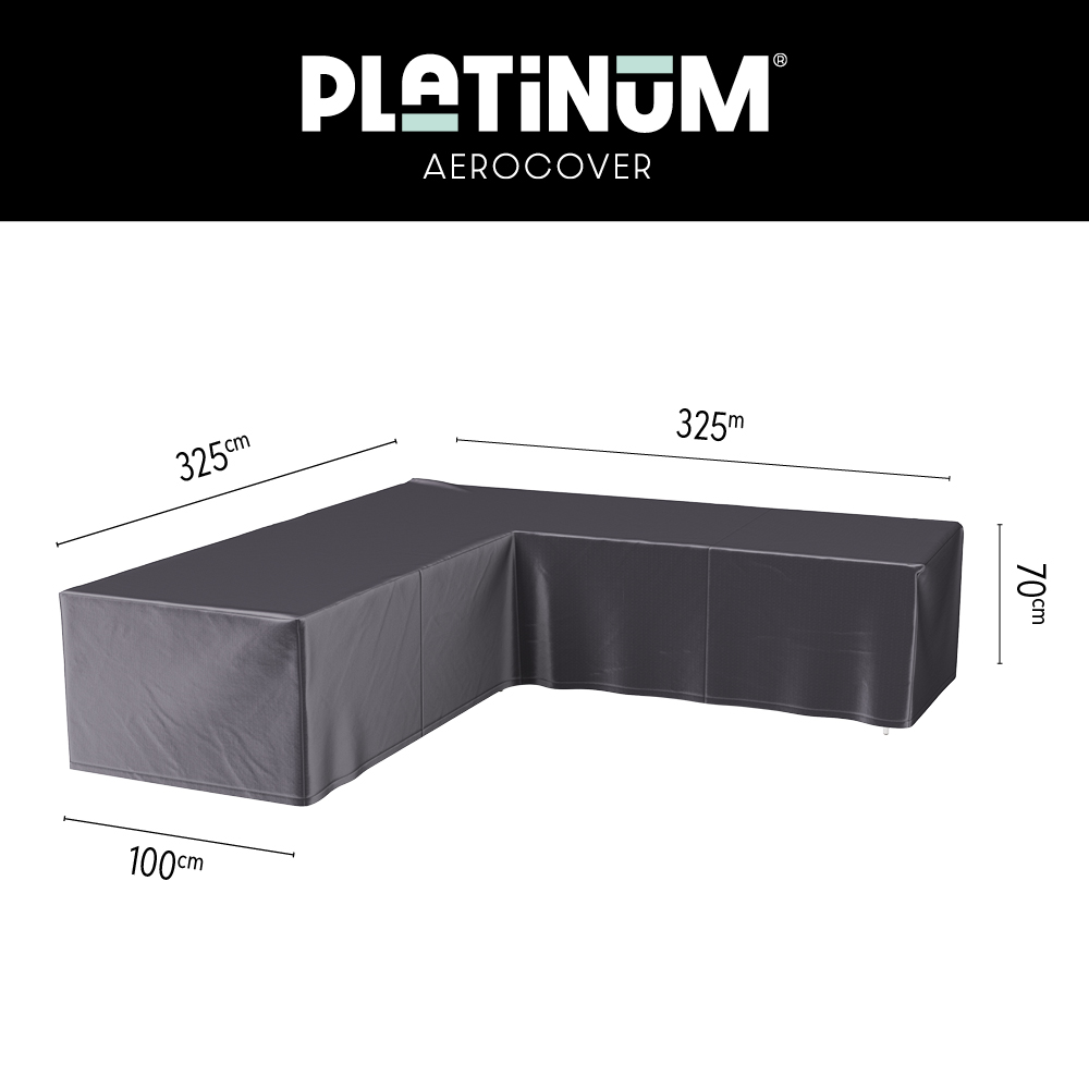 Platinum Aerocover loungesethoes L-vorm 325x325 cm.