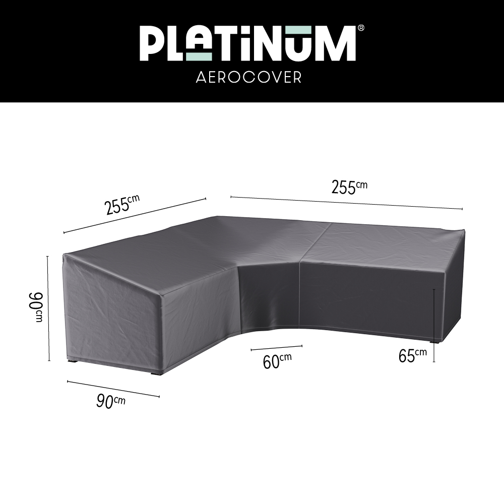 Platinum Aerocover loungesethoes 255x255x90x65 cm - L-vorm trapeze